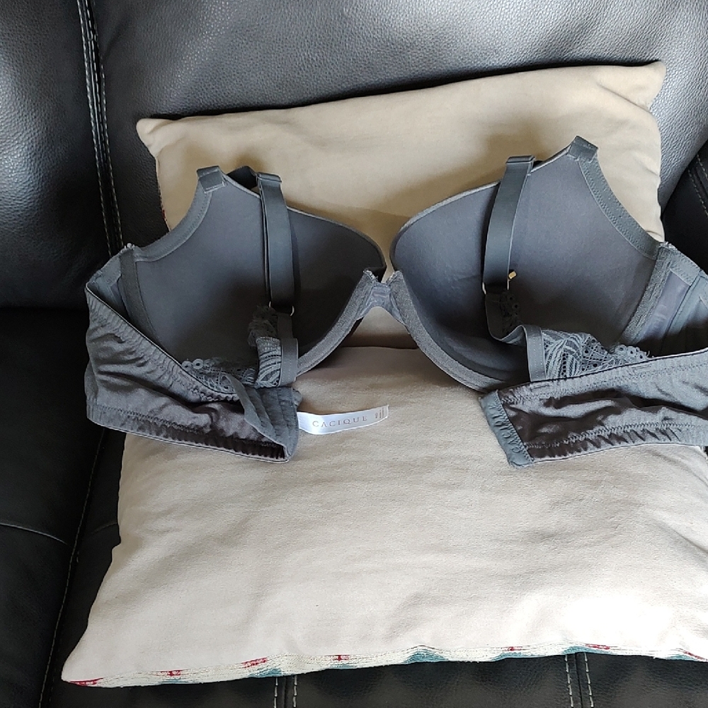 Gray Lace Underwire Bra